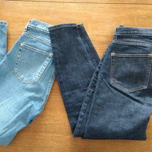 Everlane High Rise Skinny Jeans, Two Pair, 29